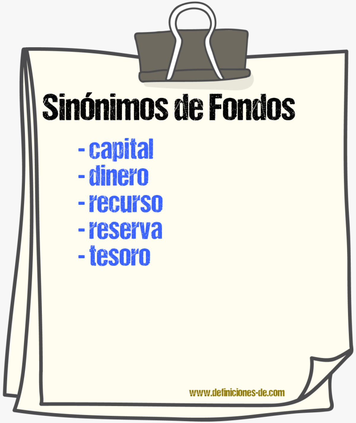 Sinónimos de fondos
