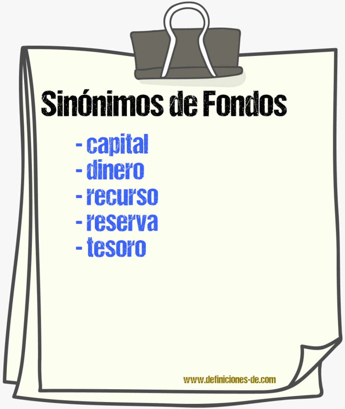 Sinnimos de fondos