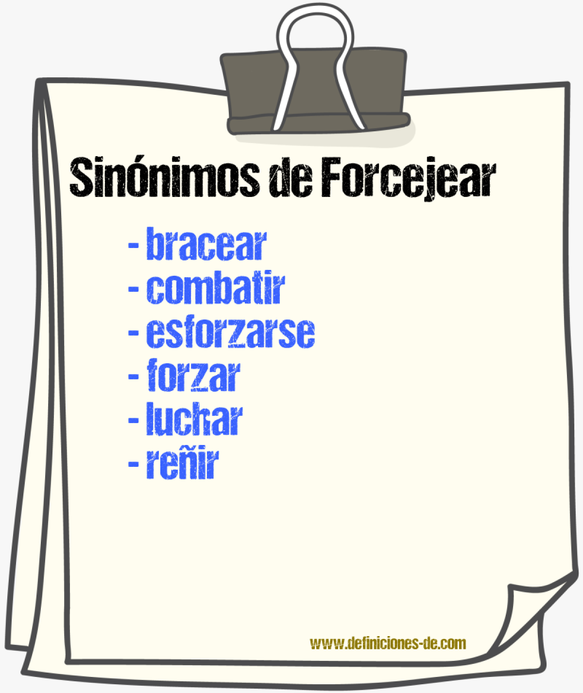 Sinnimos de forcejear