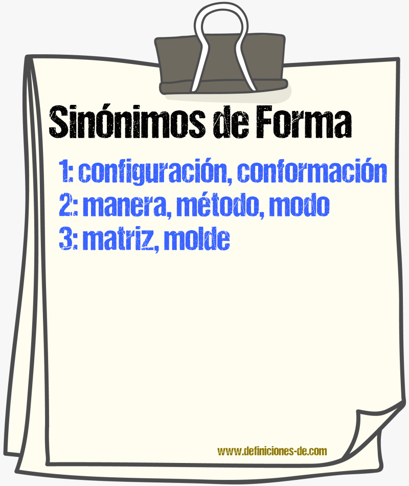 Sinnimos de forma