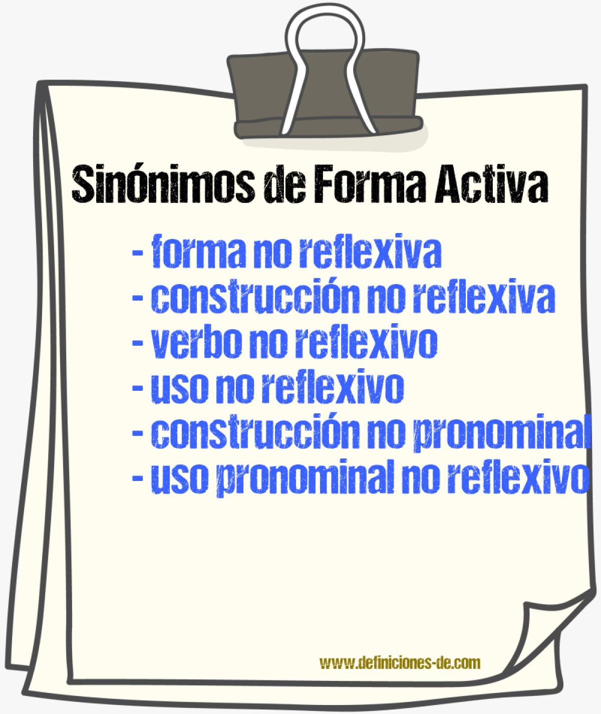 Sinónimos de forma activa