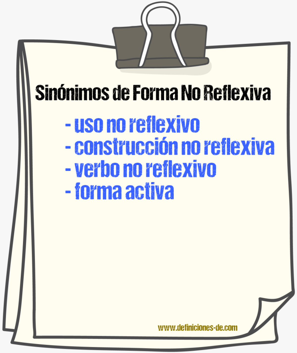 Sinónimos de forma no reflexiva