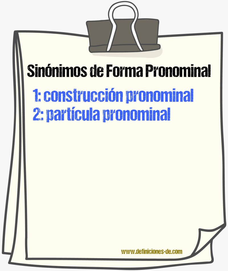 Sinónimos de forma pronominal