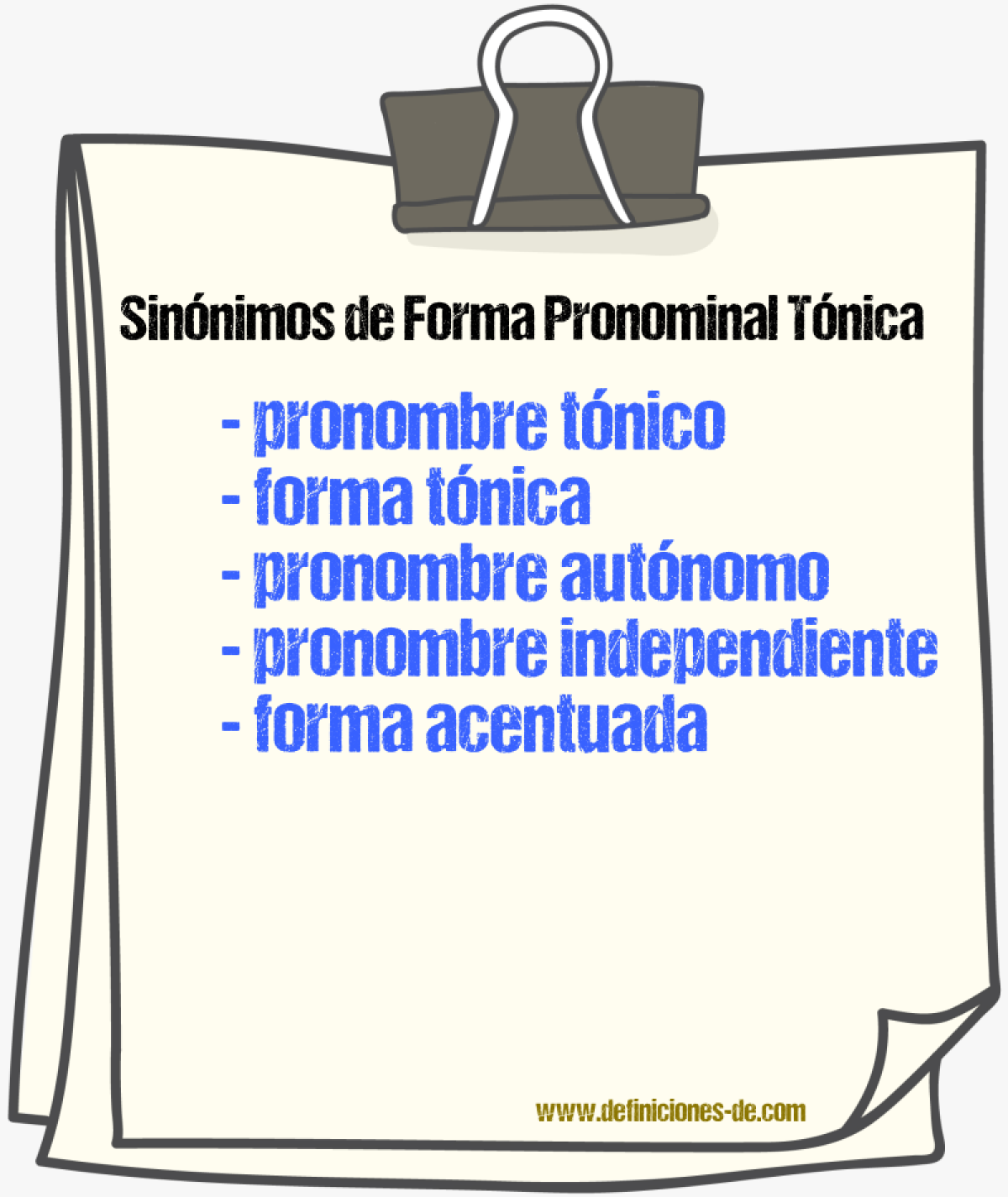Sinónimos de forma pronominal tónica