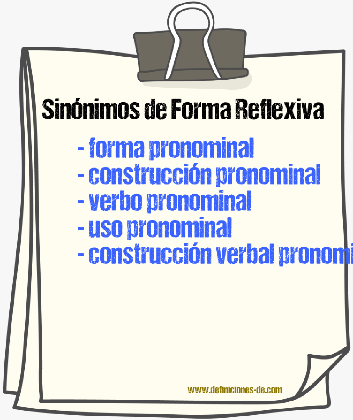 Sinónimos de forma reflexiva