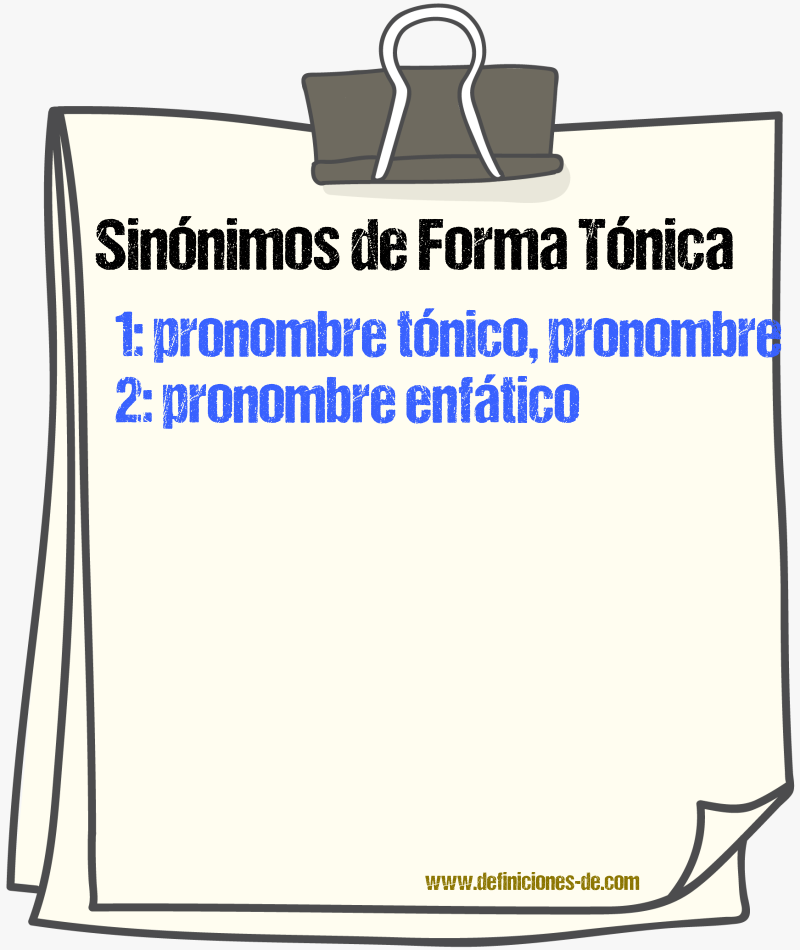 Sinónimos de forma tónica