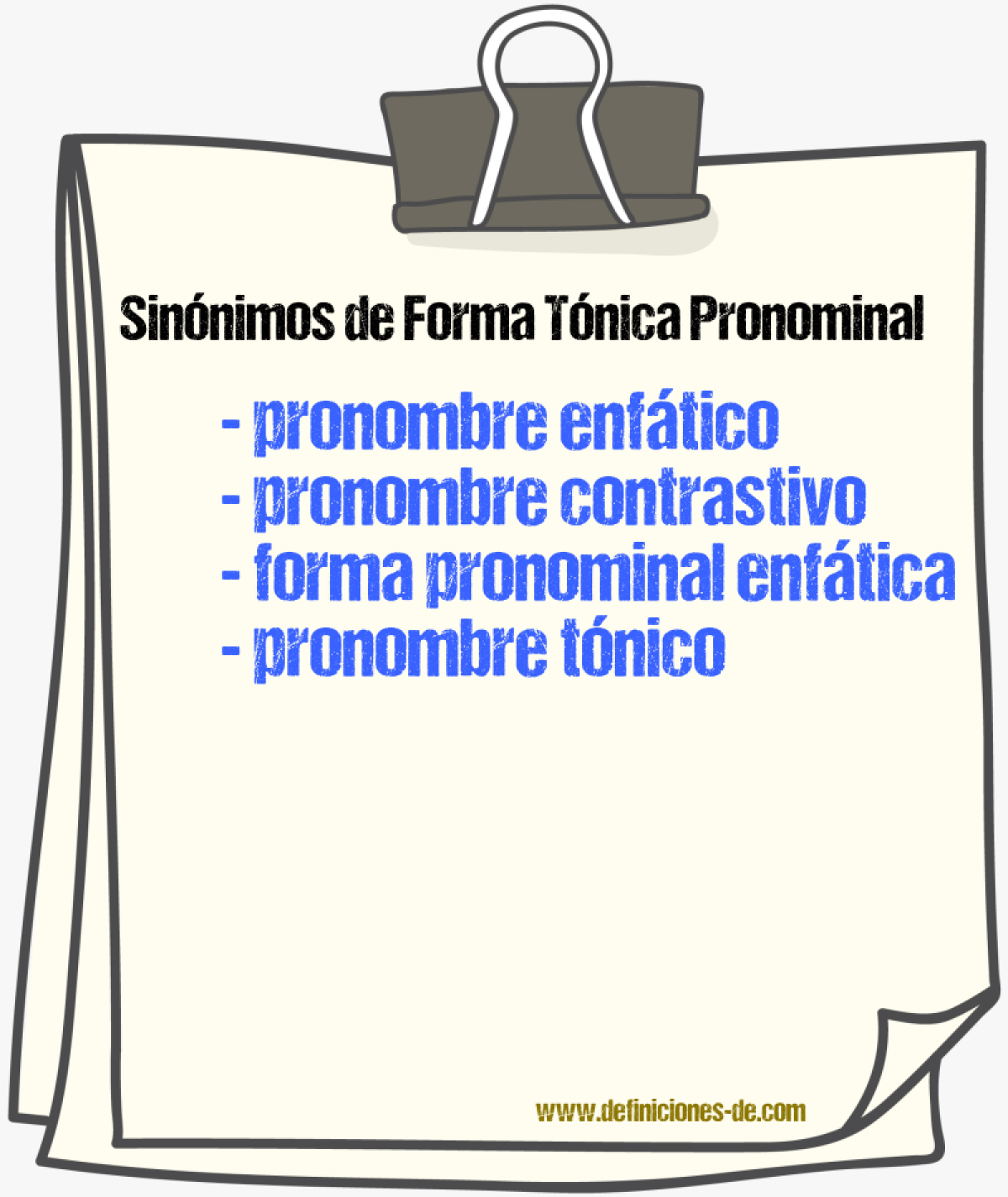 Sinónimos de forma tónica pronominal