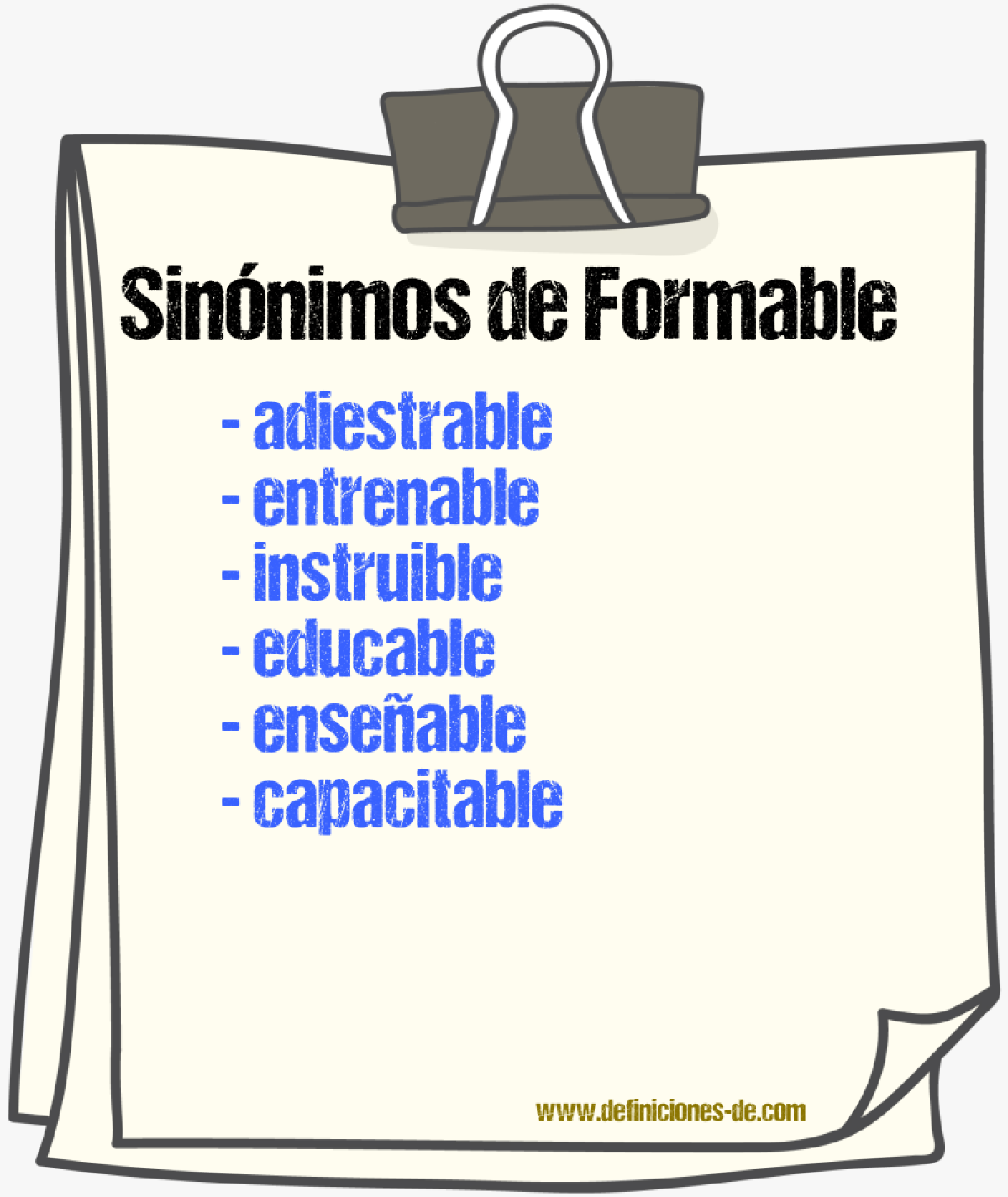 Sinónimos de formable