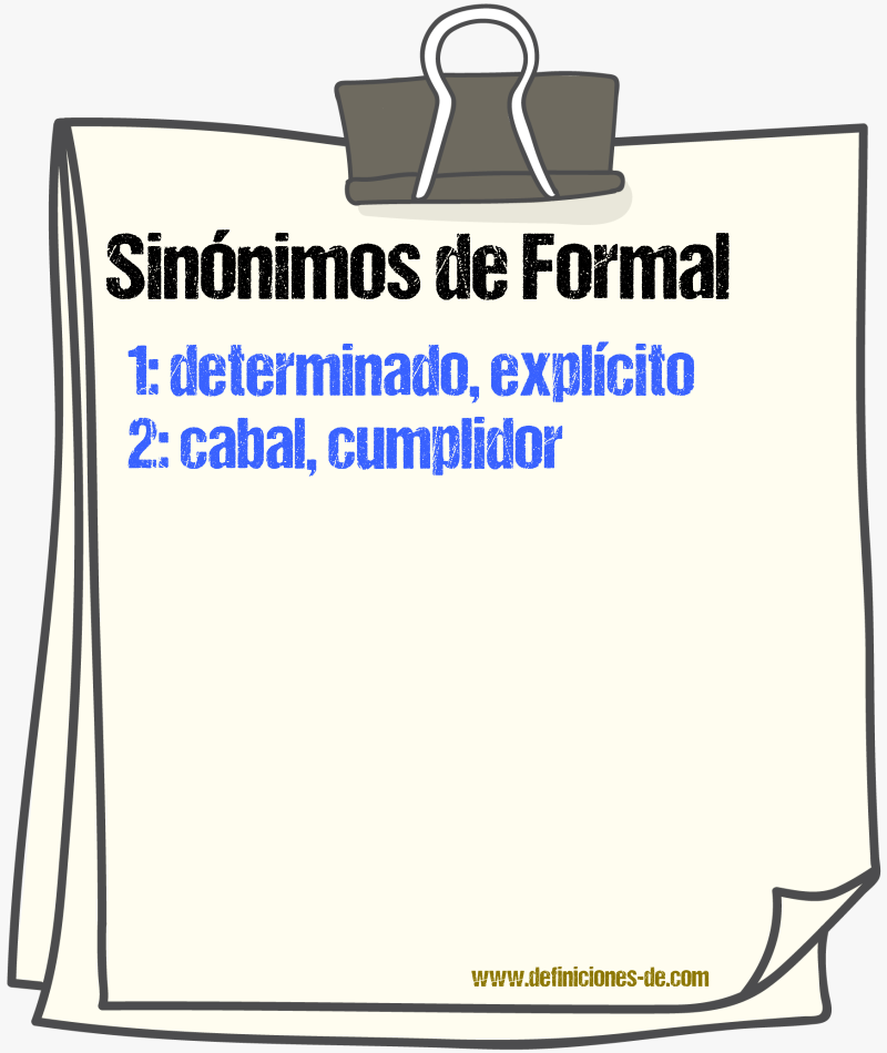 Sinnimos de formal