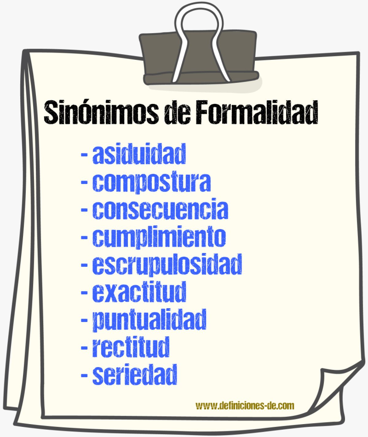 Sinnimos de formalidad