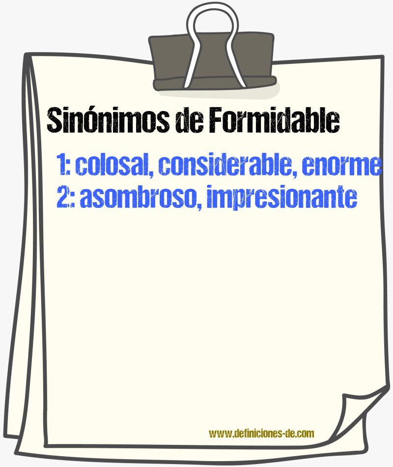 Sinnimos de formidable