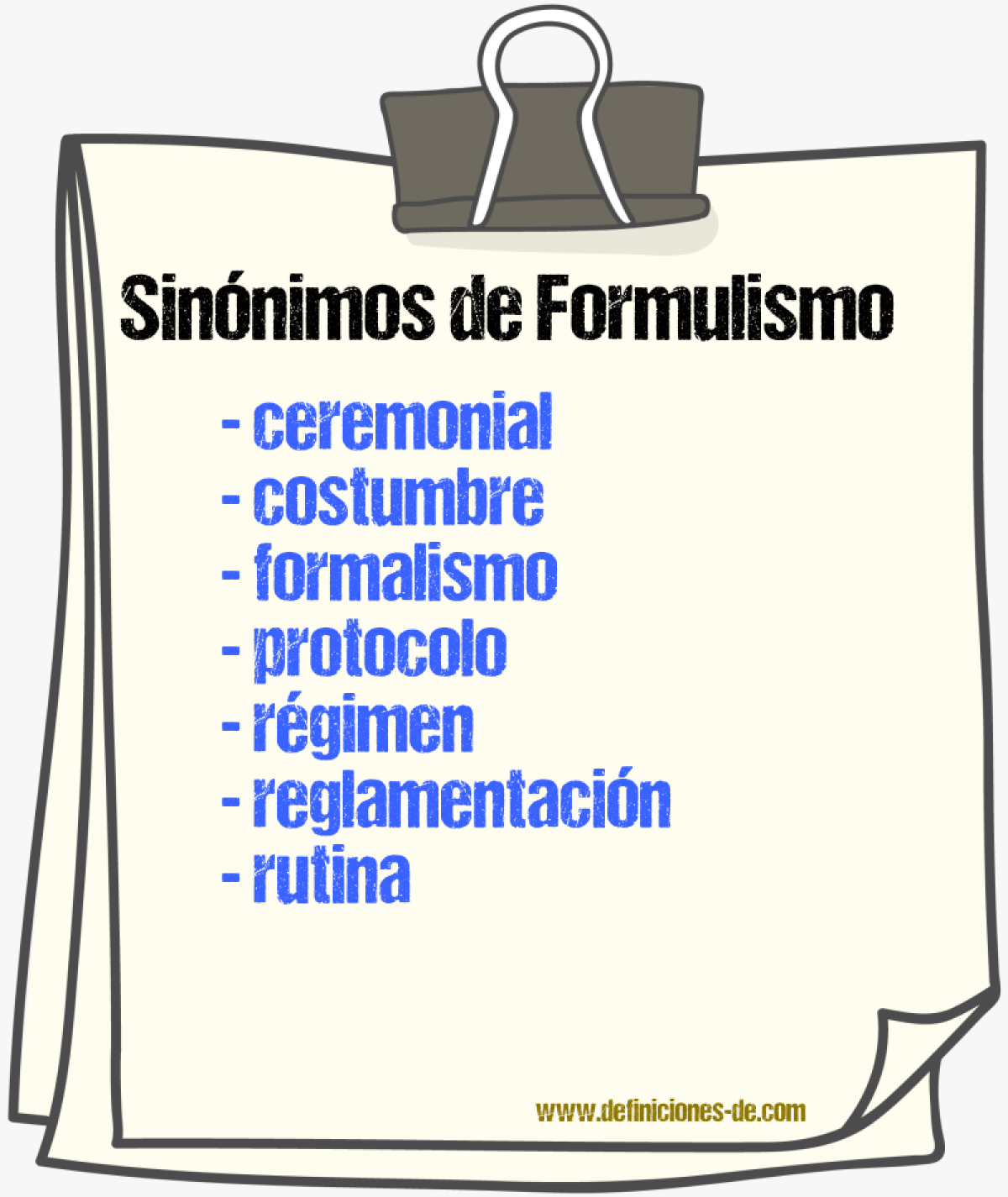 Sinnimos de formulismo