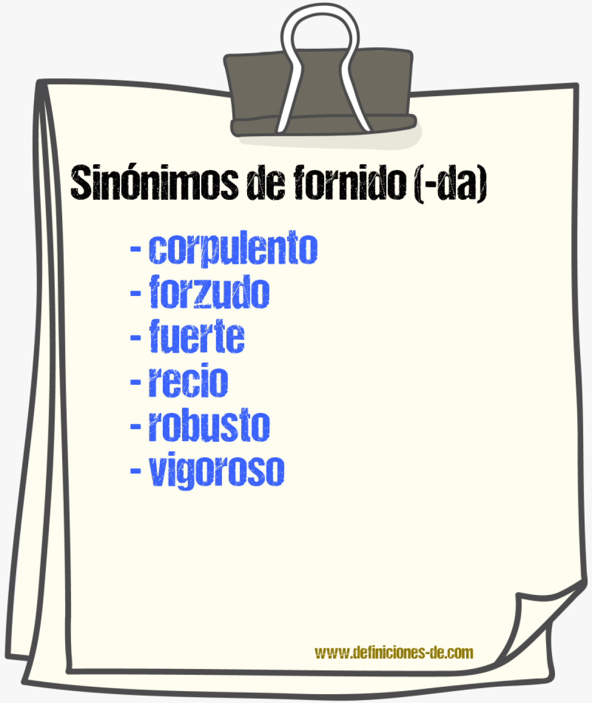 Sinnimos de fornido