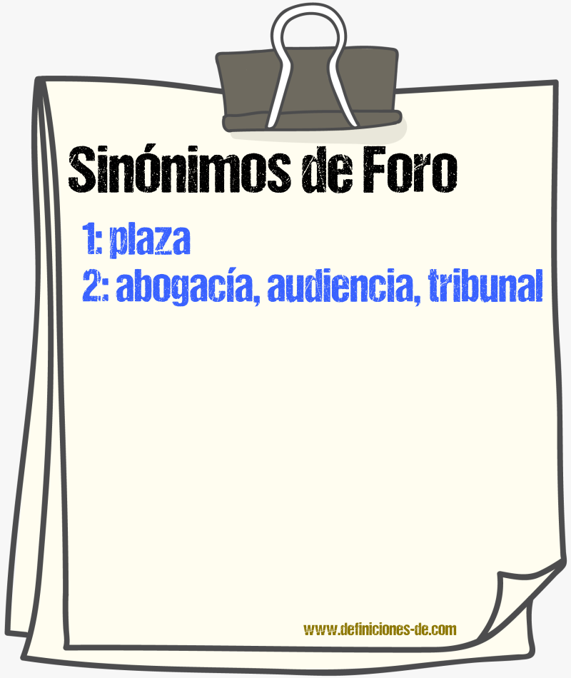 Sinnimos de foro