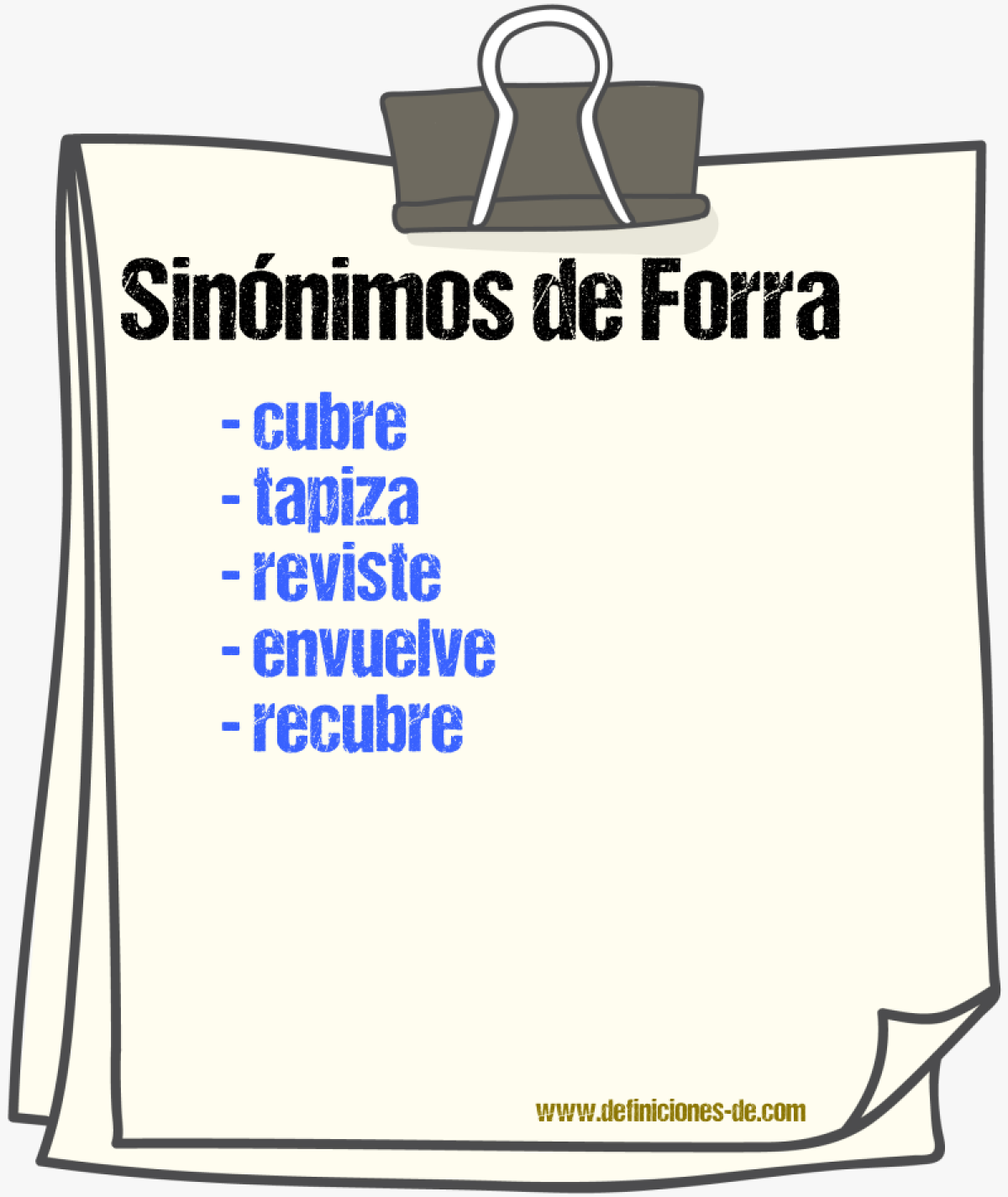 Sinónimos de forra