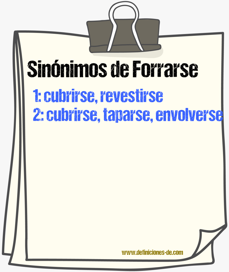 Sinónimos de forrarse
