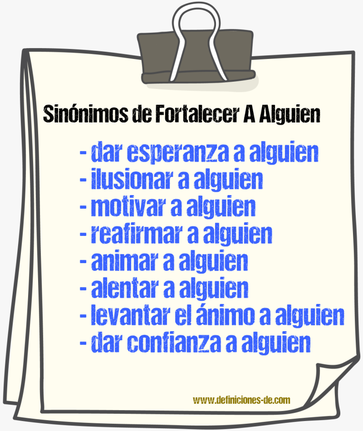 Sinónimos de fortalecer a alguien