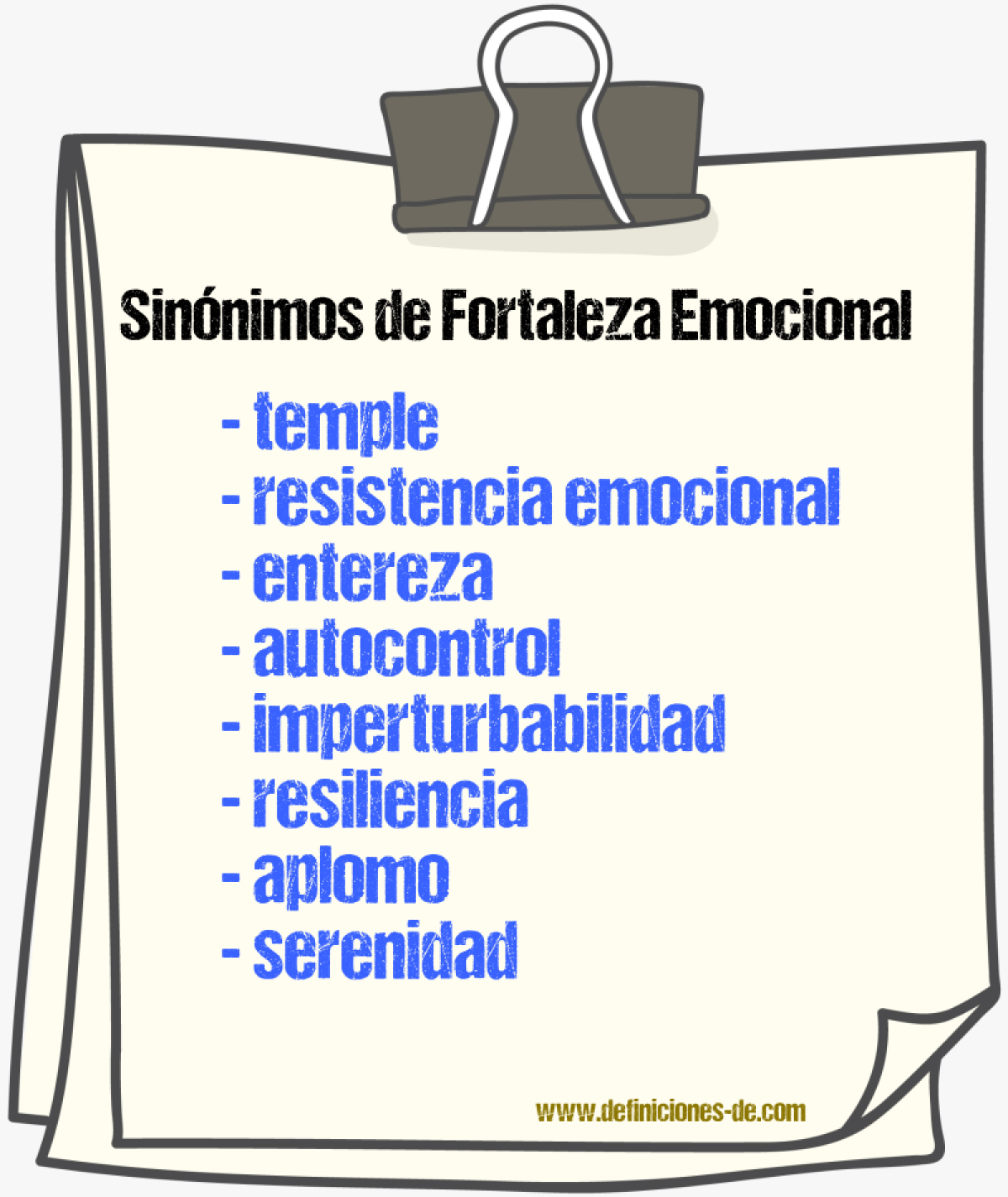 Sinónimos de fortaleza emocional