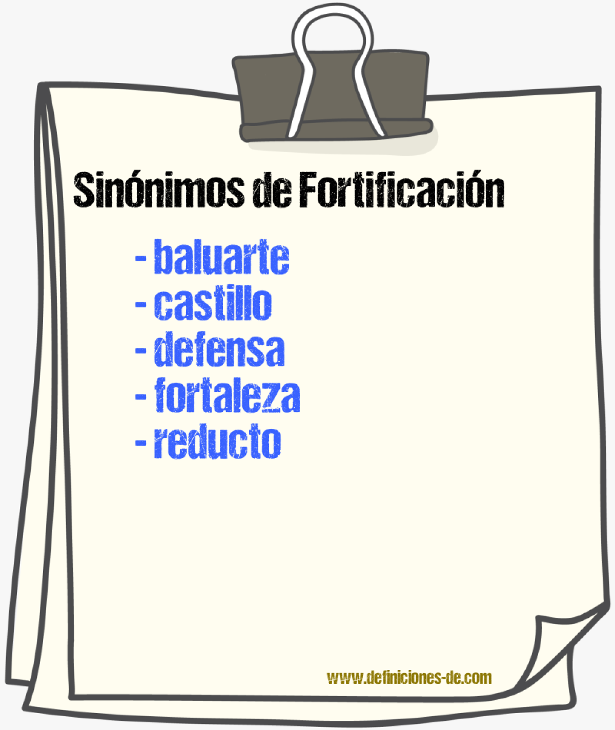 Sinónimos de fortificación