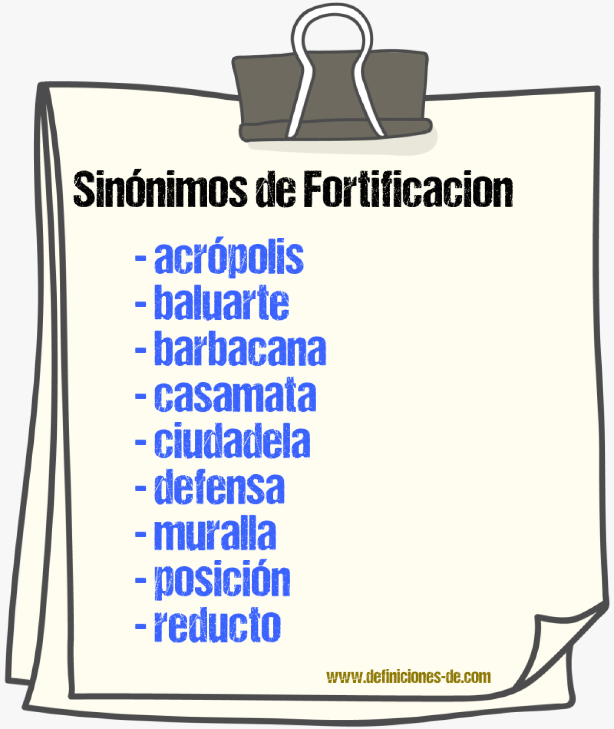 Sinnimos de fortificacion