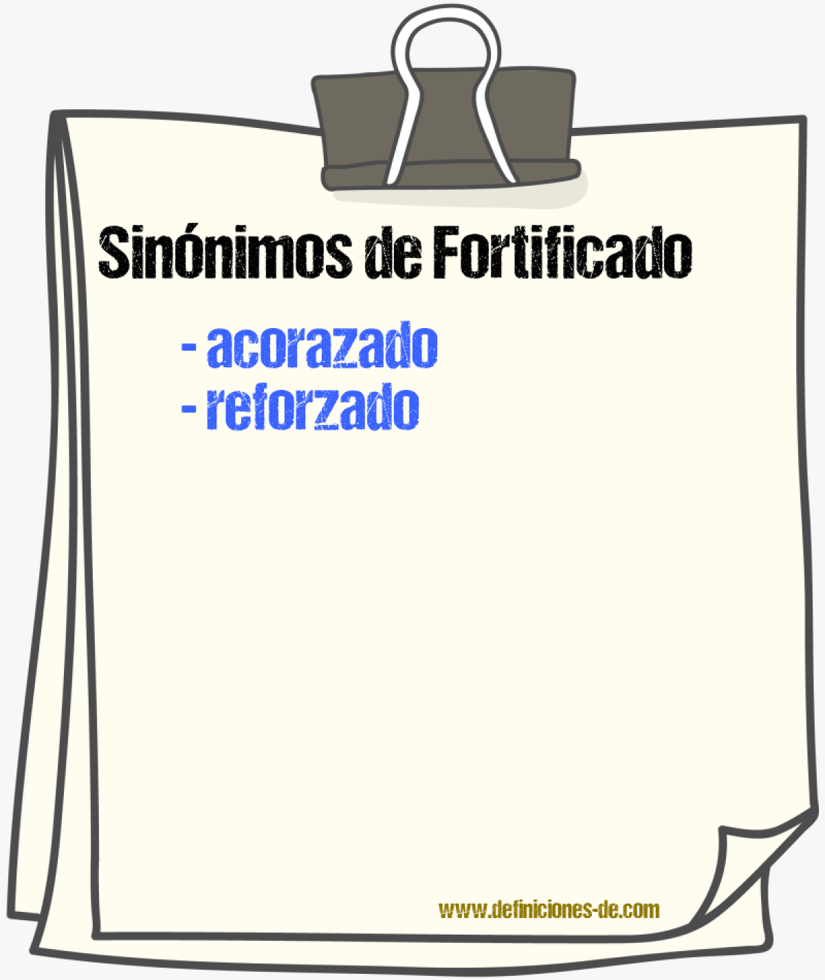 Sinónimos de fortificado