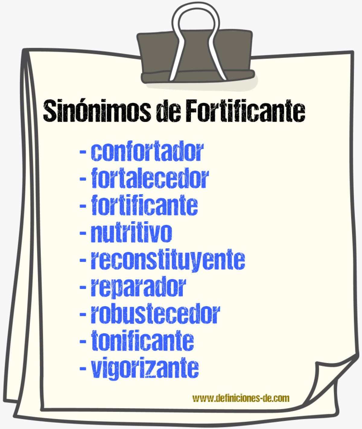 Sinnimos de fortificante