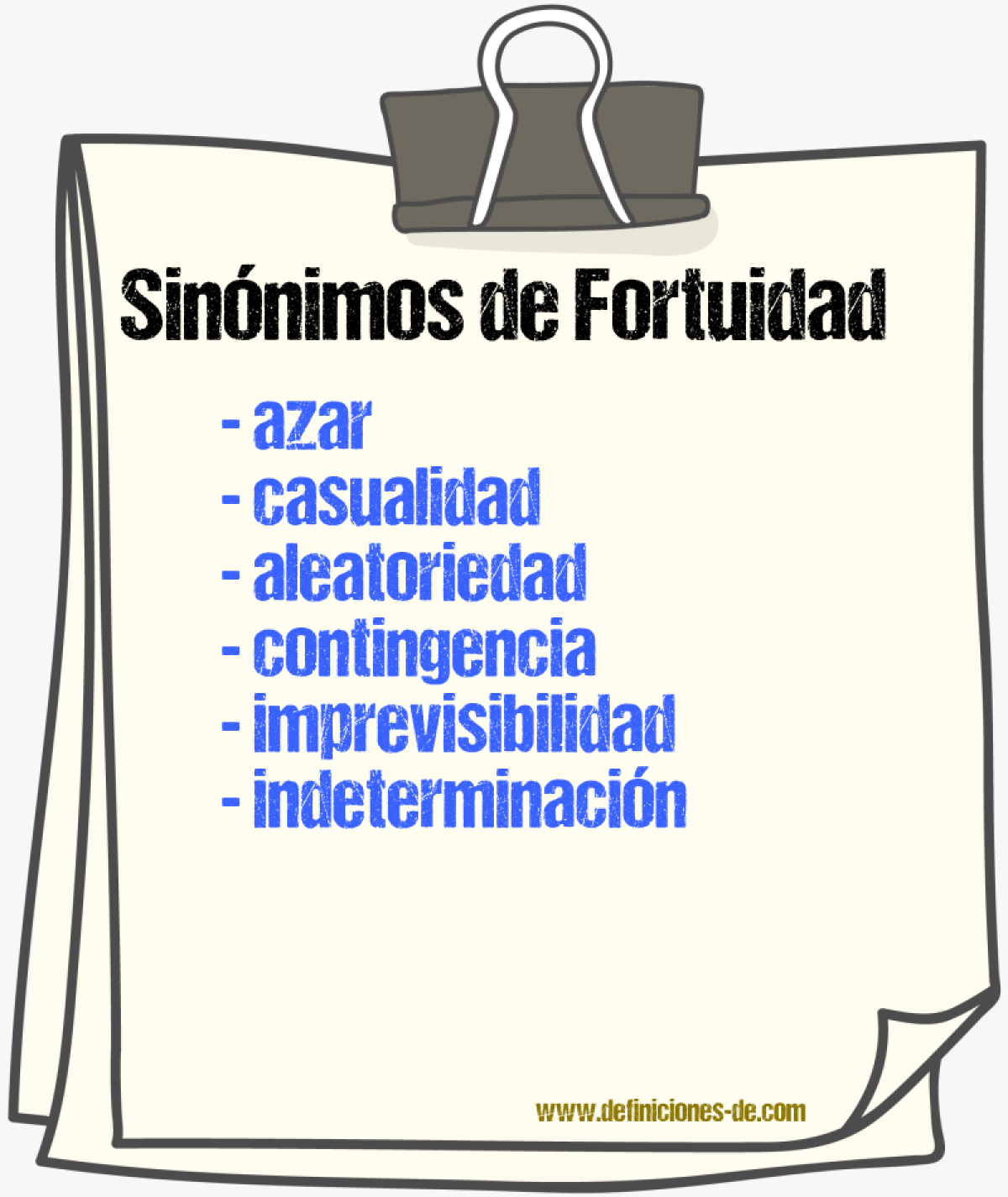 Sinónimos de fortuidad