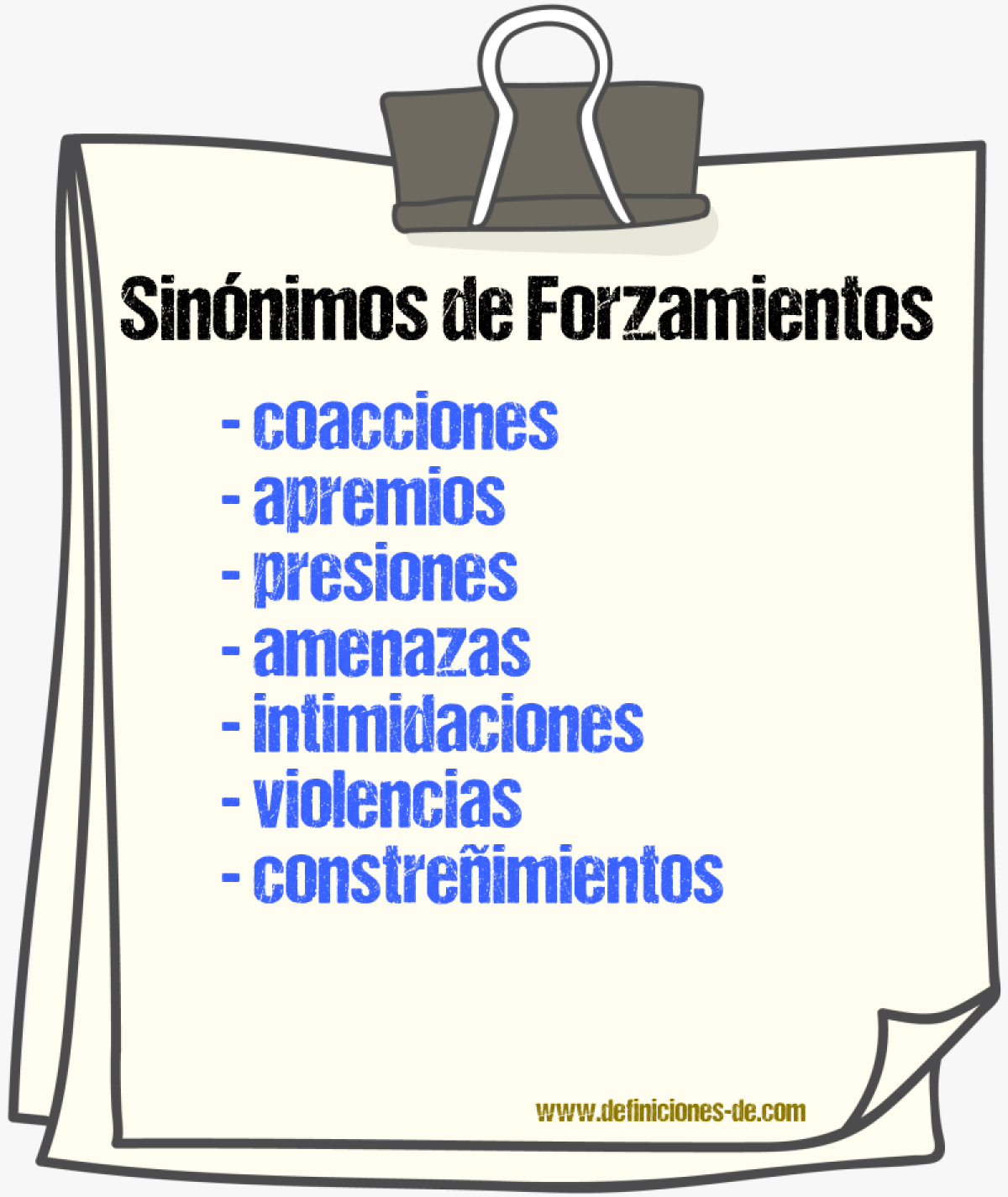 Sinónimos de forzamientos