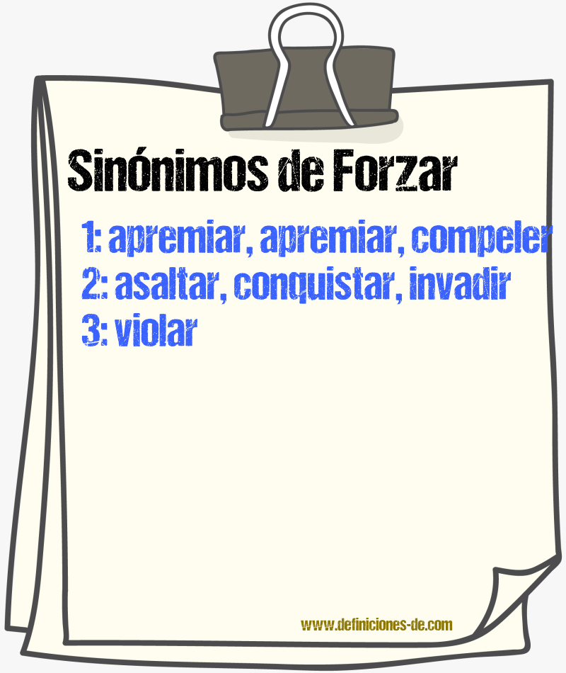 Sinnimos de forzar