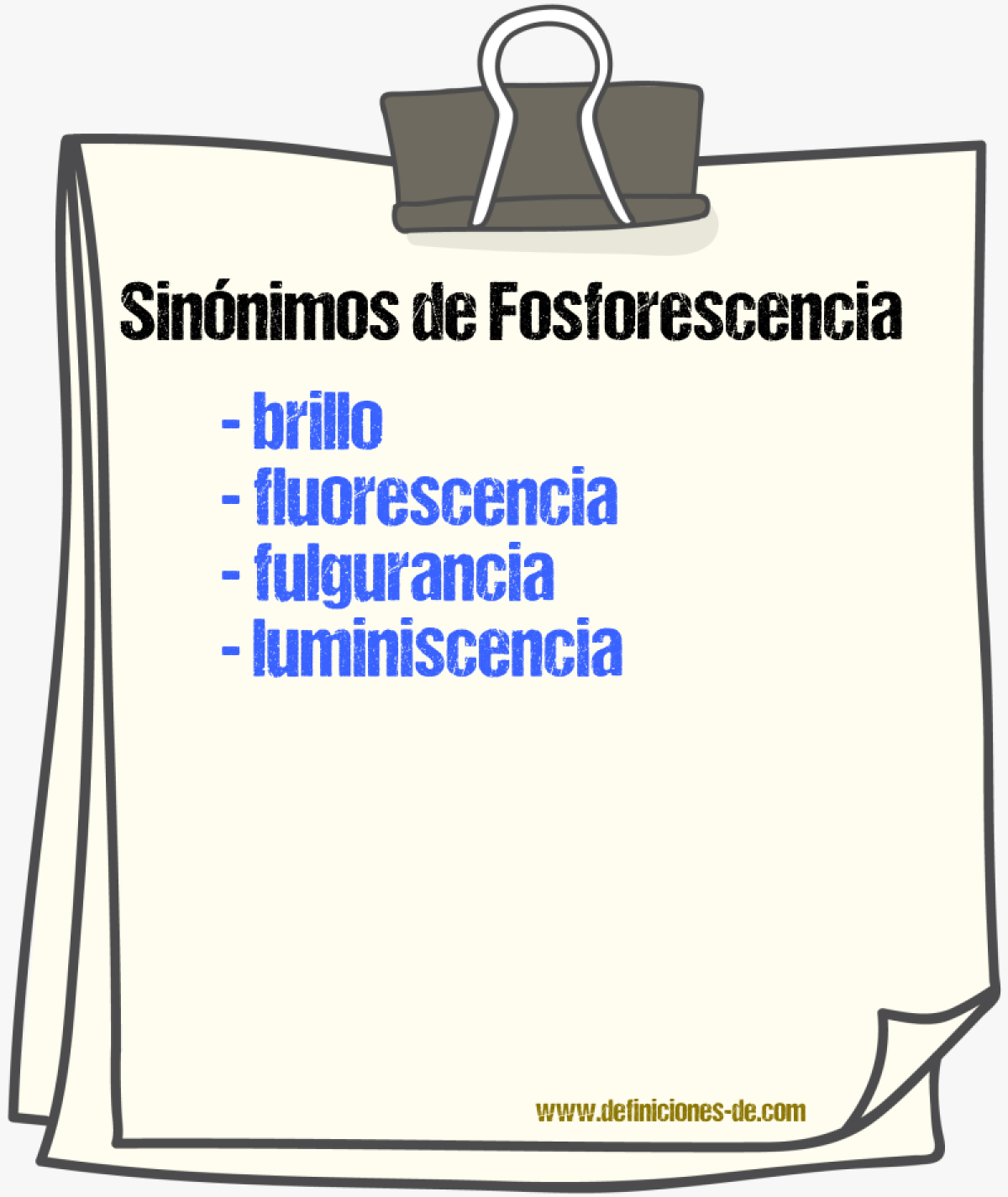 Sinnimos de fosforescencia