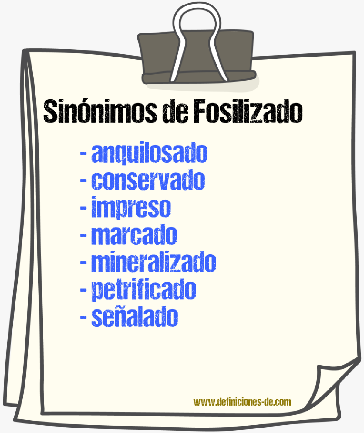 Sinnimos de fosilizado