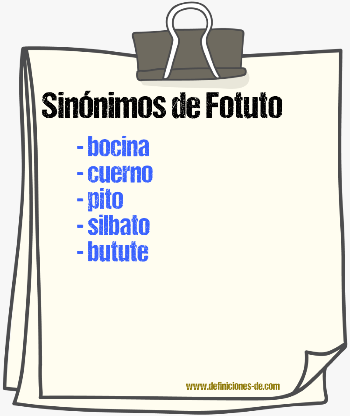 Sinnimos de fotuto