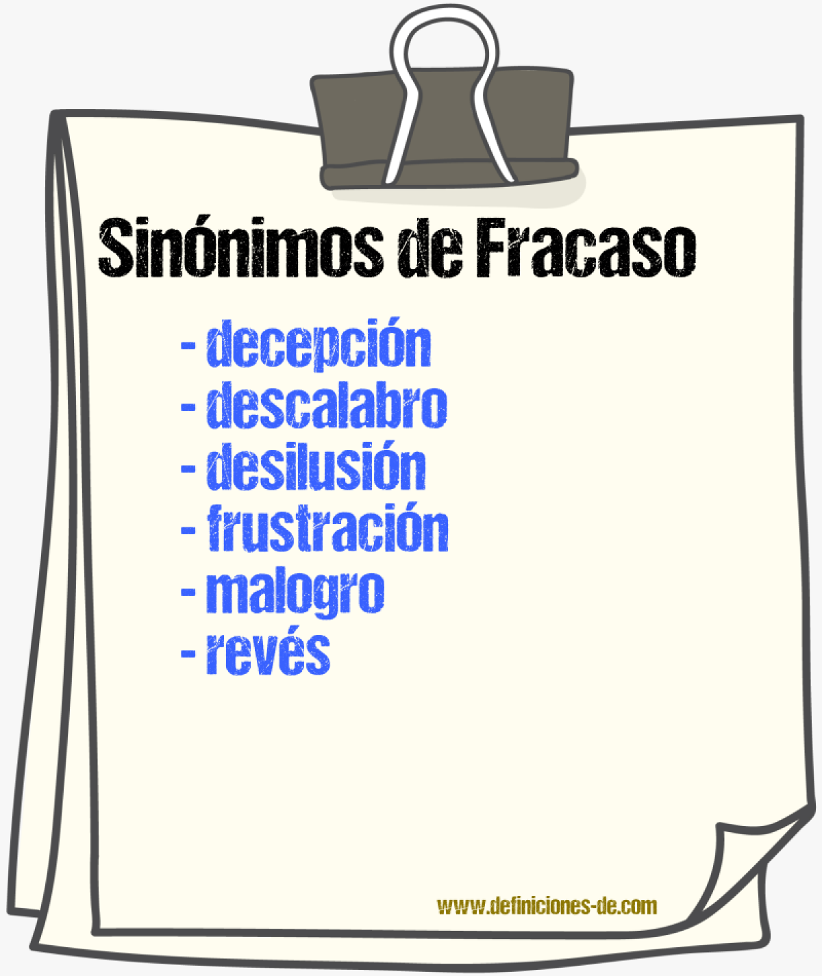 Sinnimos de fracaso