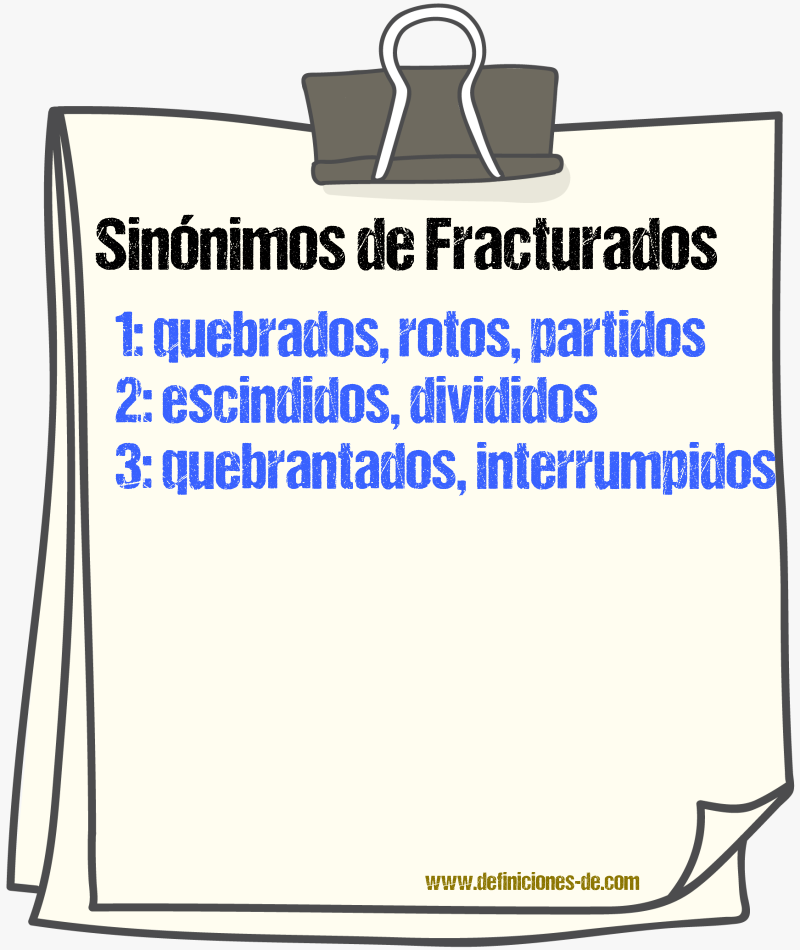 Sinónimos de fracturados