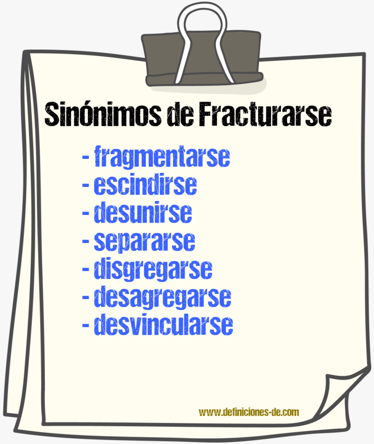 Sinónimos de fracturarse