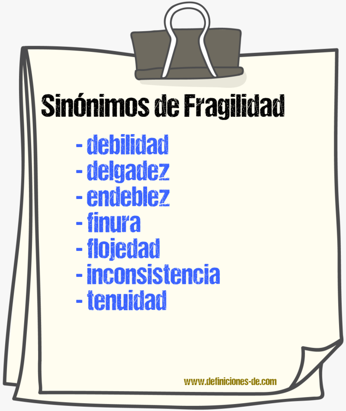 Sinnimos de fragilidad