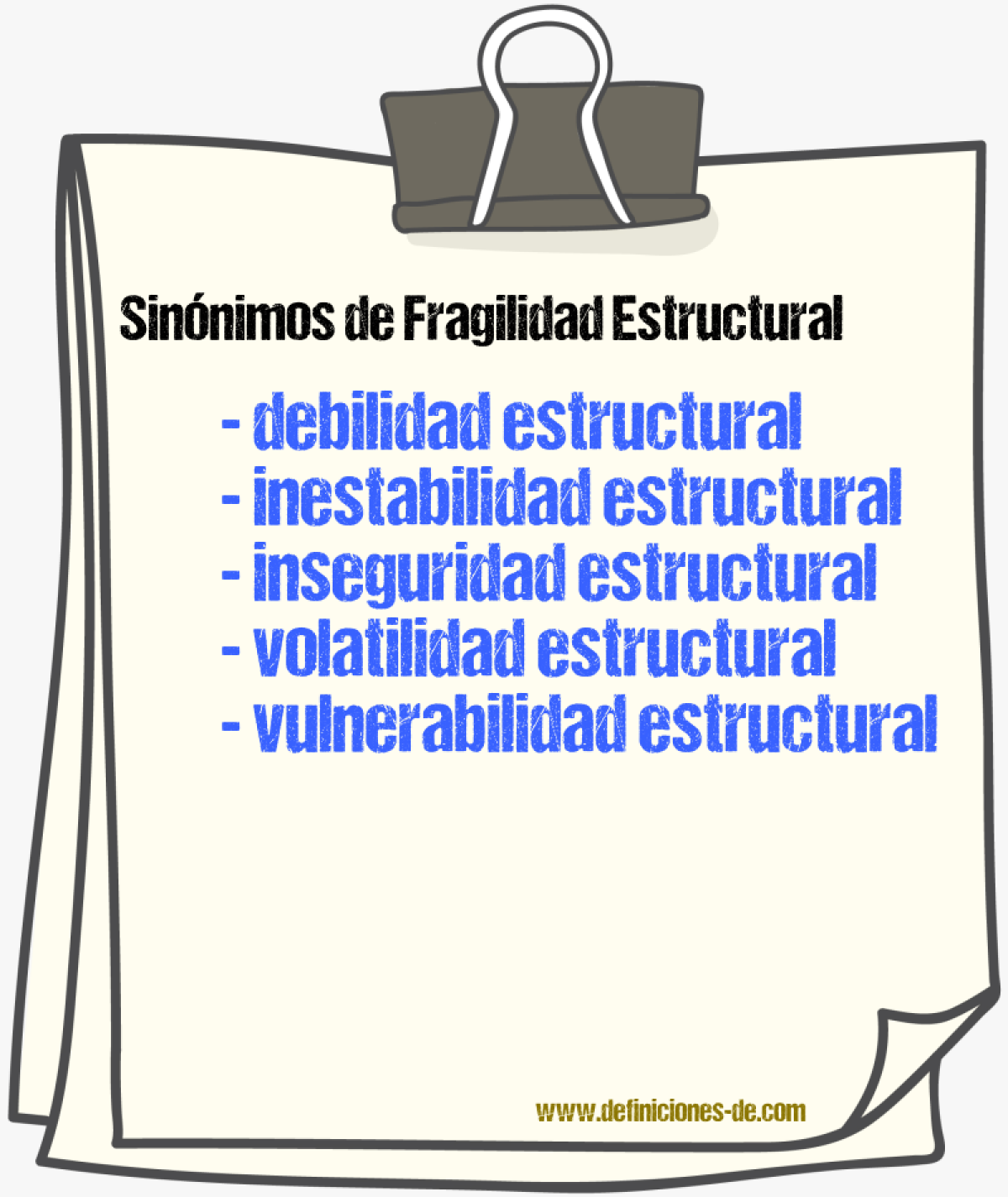 Sinónimos de fragilidad estructural