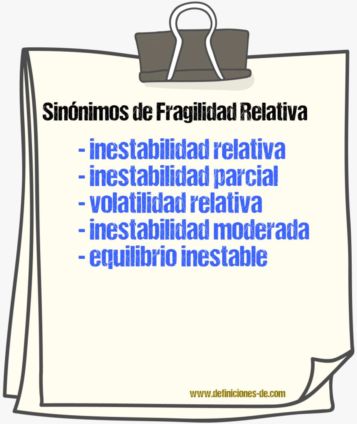 Sinónimos de fragilidad relativa