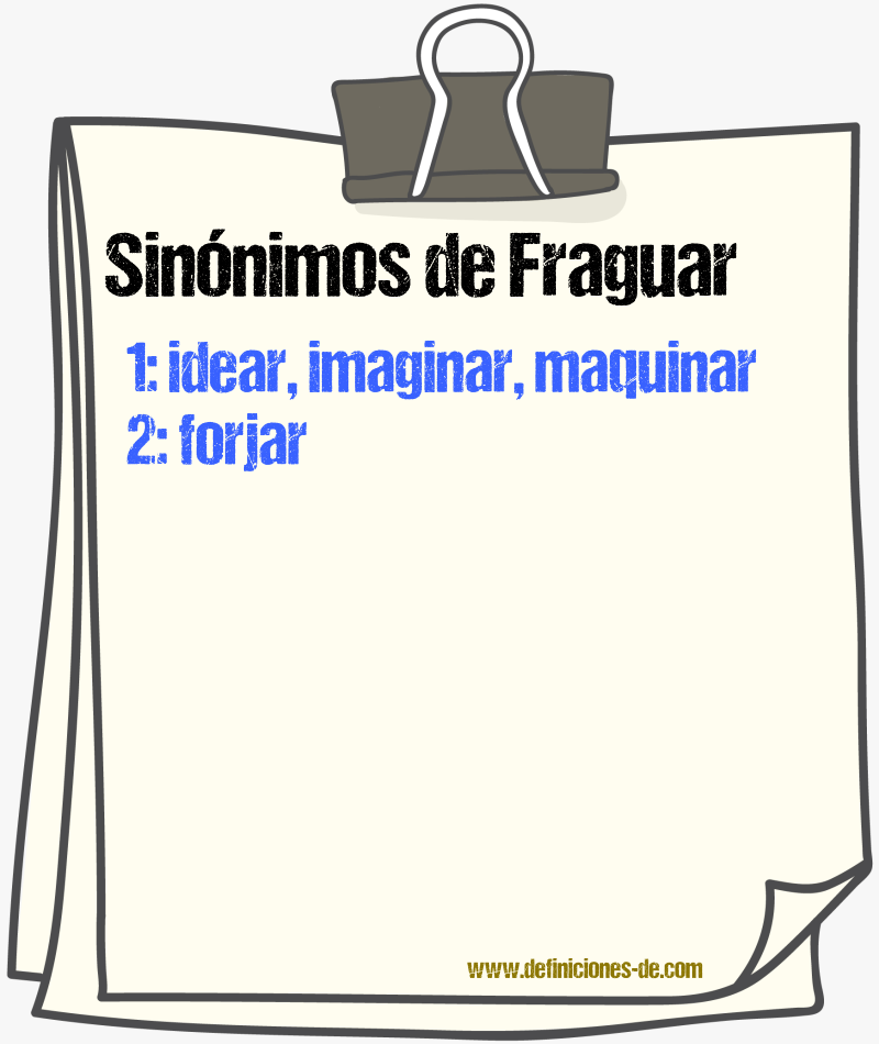 Sinnimos de fraguar