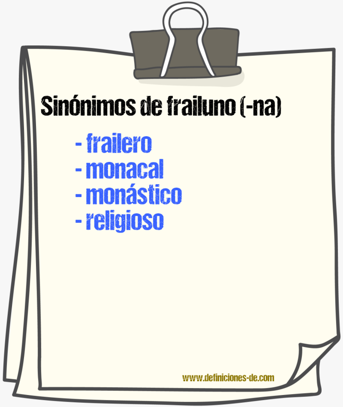 Sinnimos de frailuno