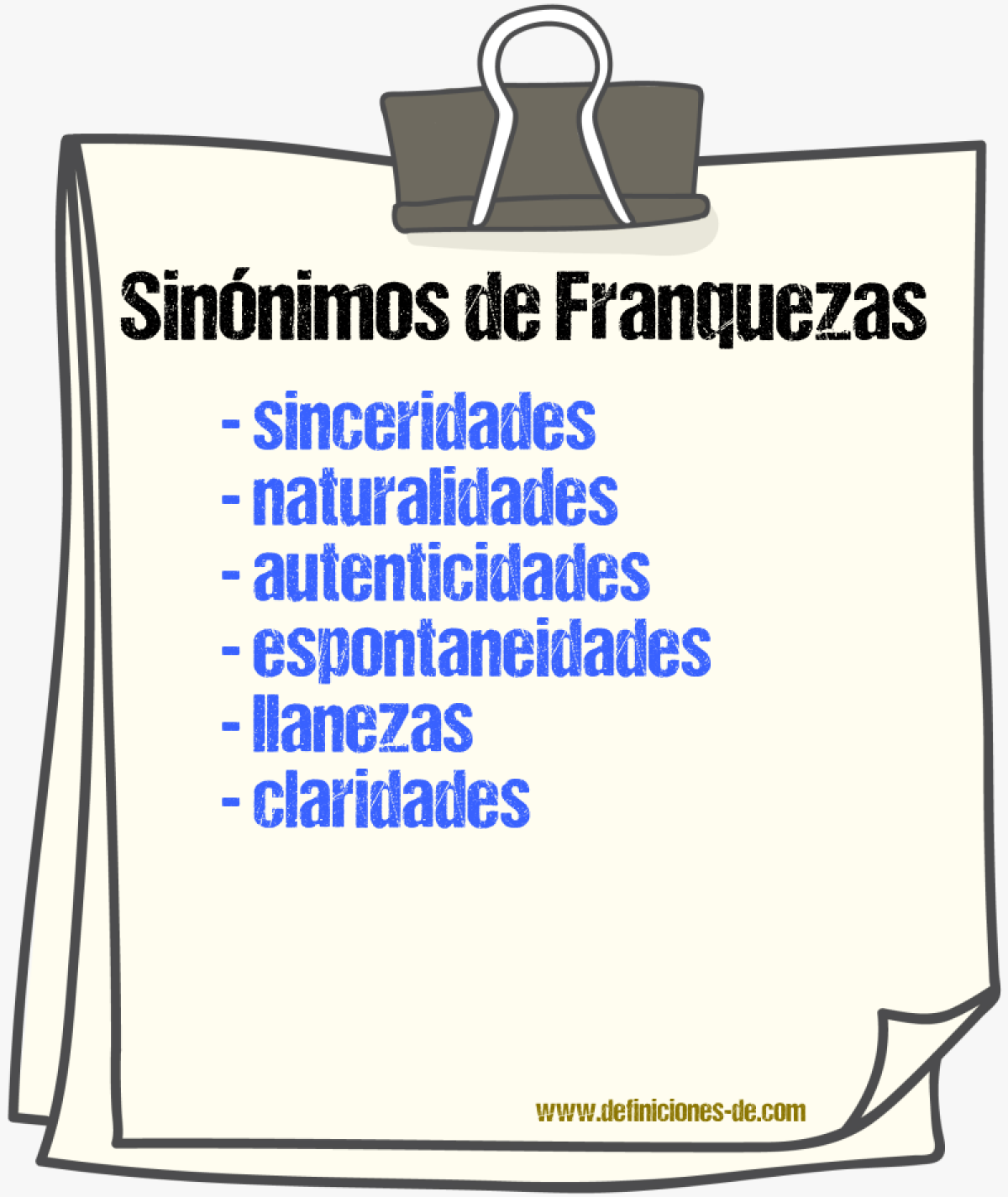 Sinónimos de franquezas