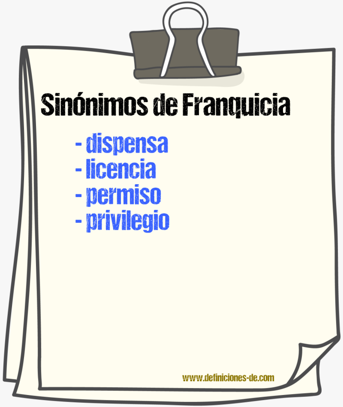 Sinnimos de franquicia