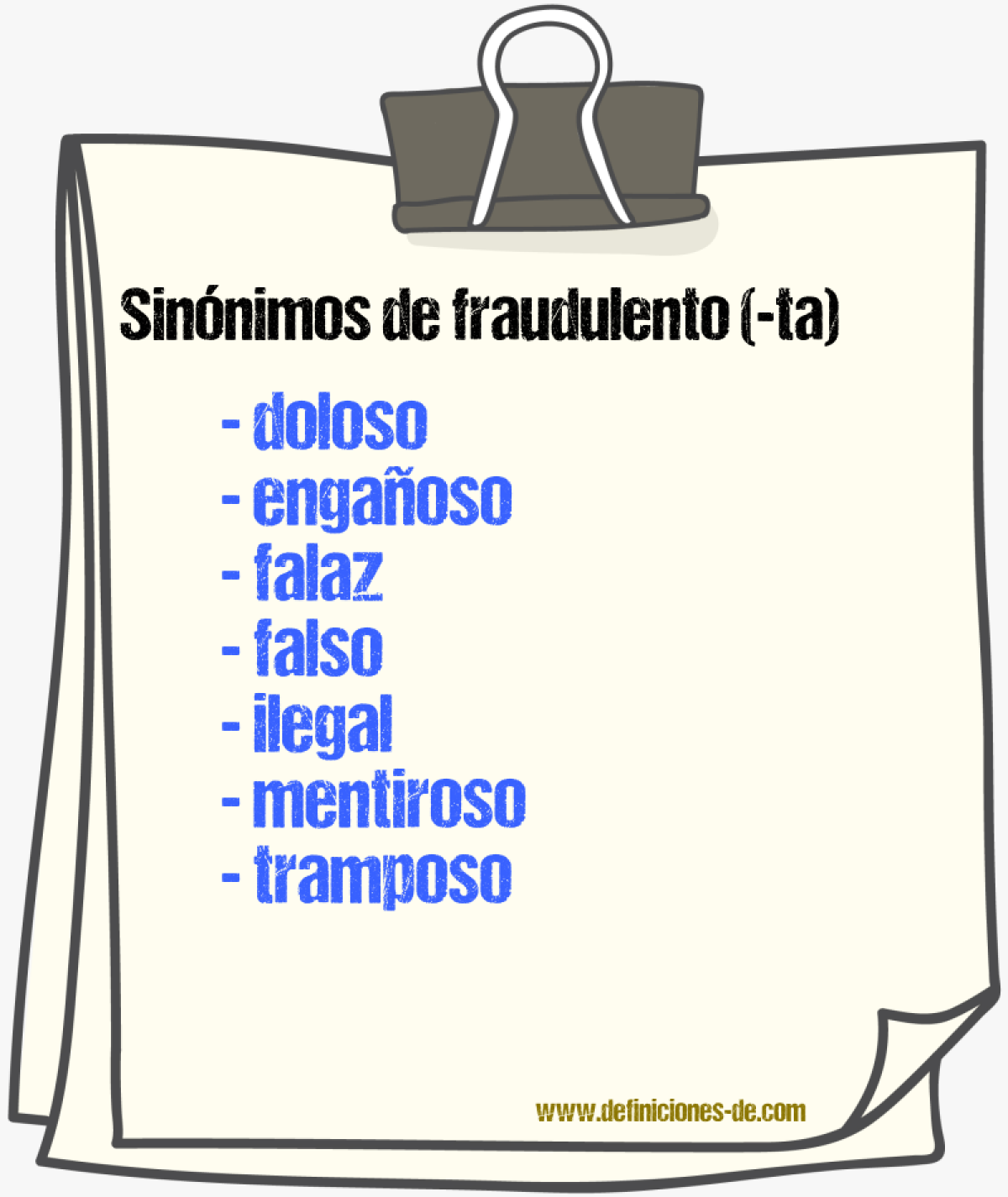 Sinnimos de fraudulento