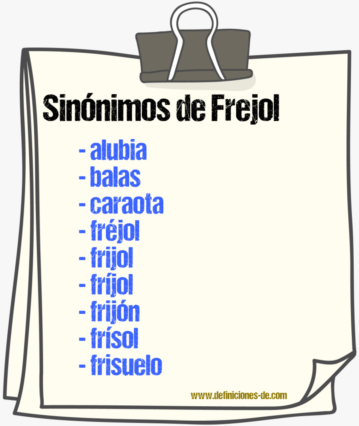 Sinnimos de frejol