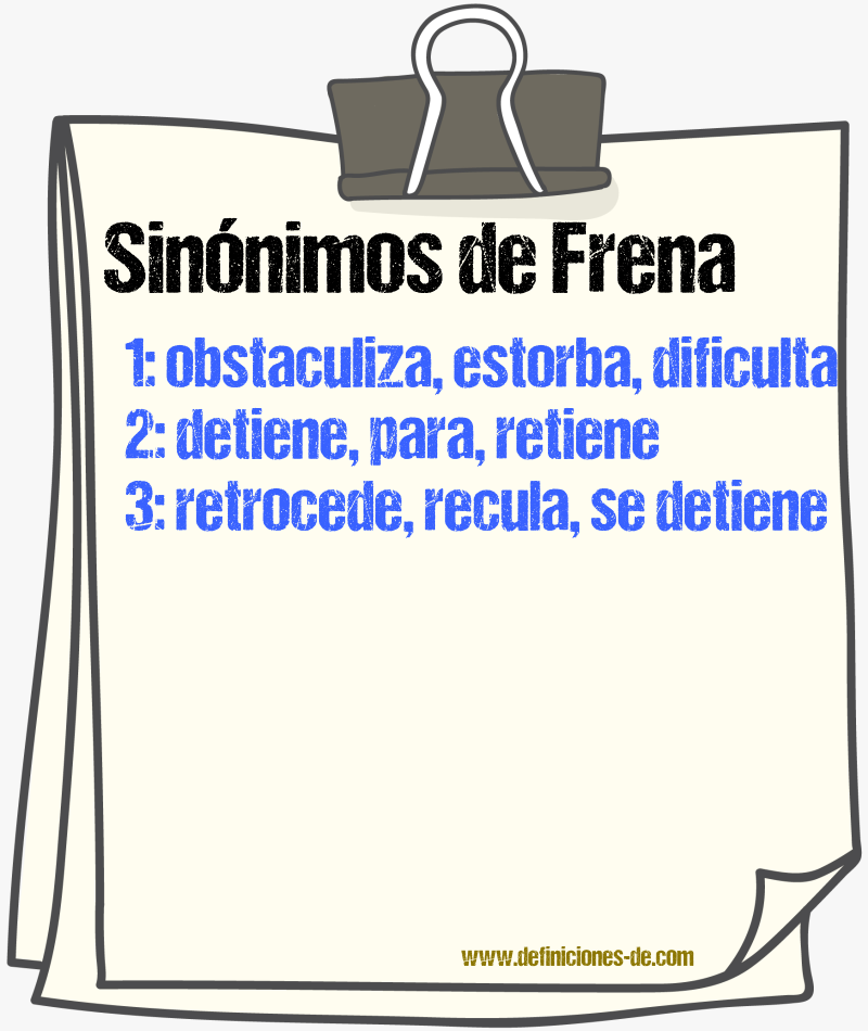 Sinónimos de frena