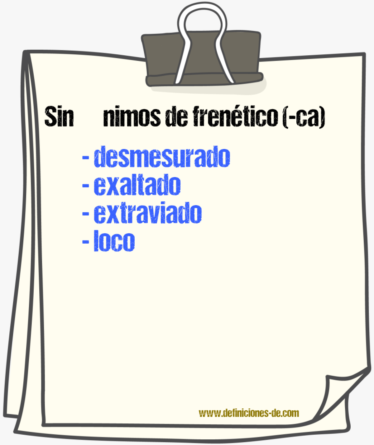 Sinnimos de frentico