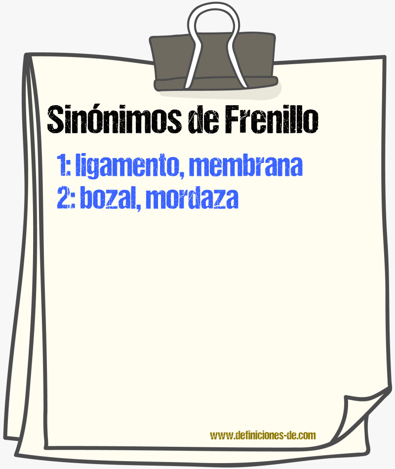 Sinnimos de frenillo