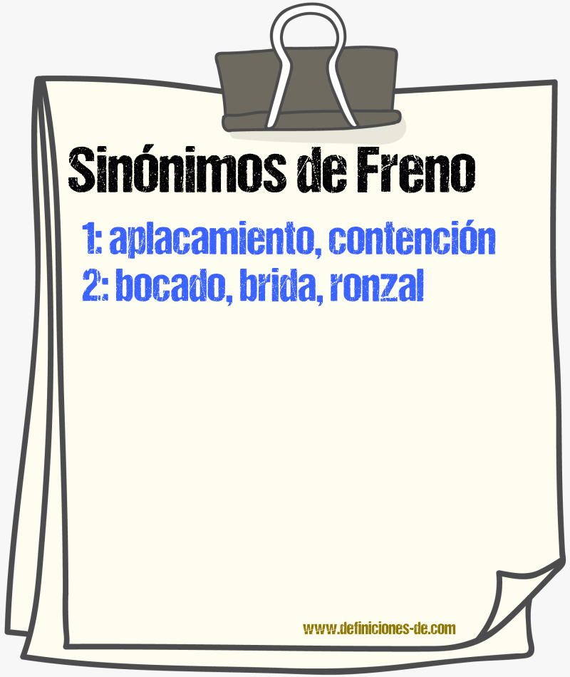 Sinnimos de freno