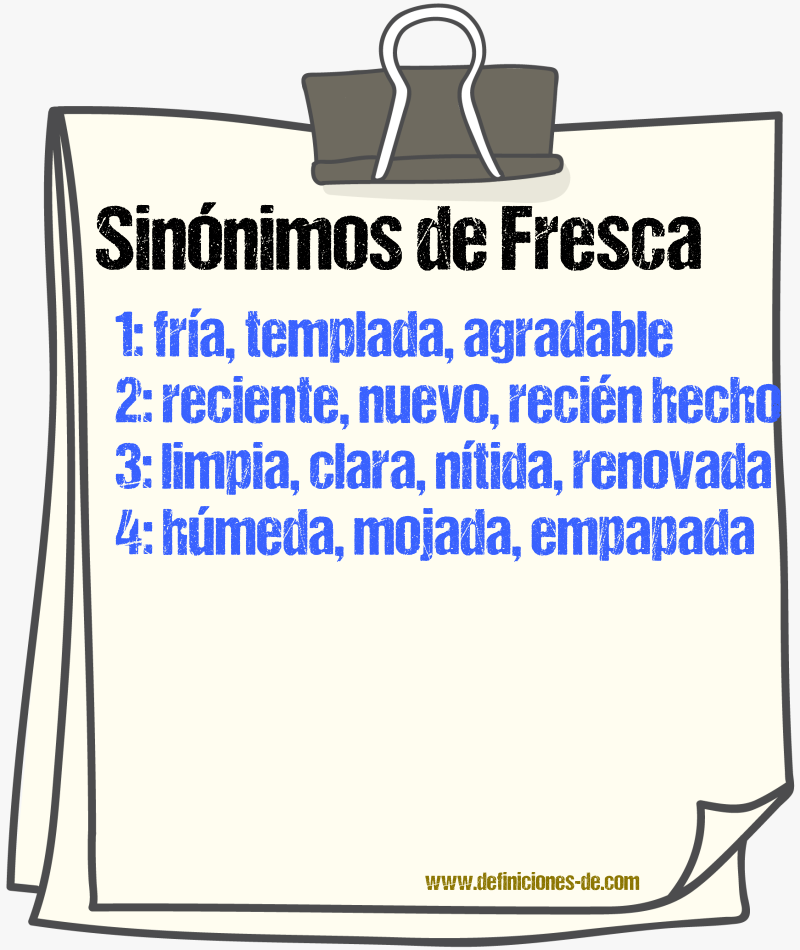 Sinónimos de fresca