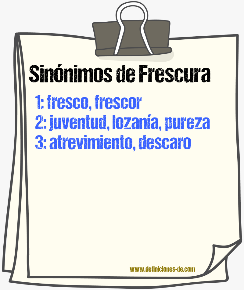 Sinnimos de frescura